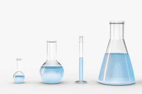 3d rendering, test tube and beaker in the lab イラスト素材