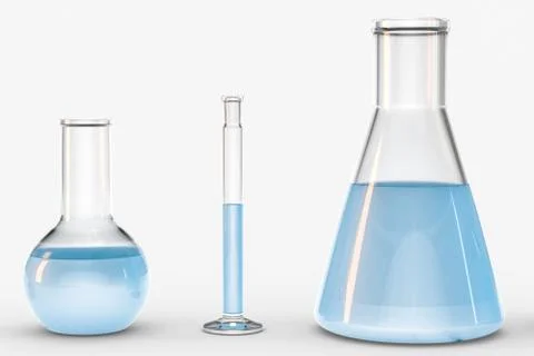 3d rendering, test tube and beaker in the lab Illustrazione stock