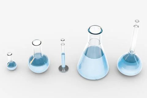 3d rendering, test tube and beaker in the lab Illustrazione stock
