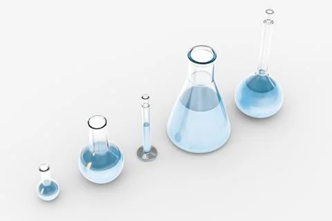 3d rendering, test tube and beaker in the lab Illustrazione stock