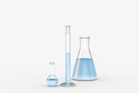 3d rendering, test tube and beaker in the lab Illustrazione stock