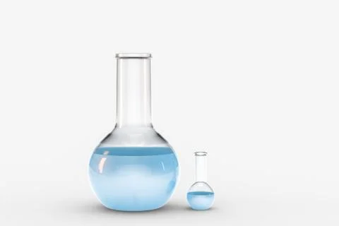 3d rendering, test tube and beaker in the lab Illustrazione stock