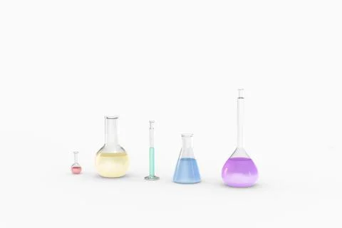 3d rendering, test tube and beaker in the lab Illustrazione stock