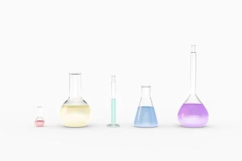 3d rendering, test tube and beaker in the lab Illustrazione stock