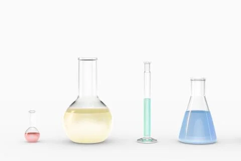 3d rendering, test tube and beaker in the lab Illustrazione stock