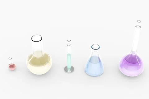 3d rendering, test tube and beaker in the lab Illustrazione stock