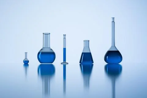 3d rendering, test tube and beaker in the lab Illustrazione stock