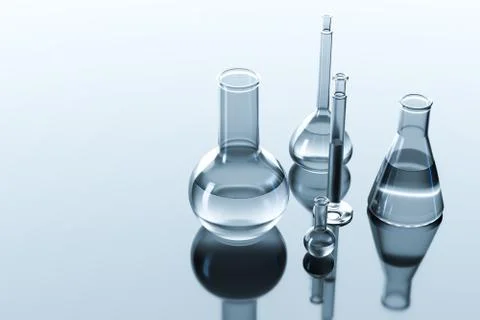 3d rendering, test tube and beaker in the lab Illustrazione stock