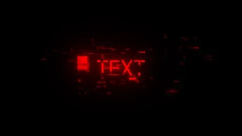 3D rendering text with screen effects of technological glitches Stock Illustration