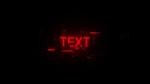 3D rendering text with screen effects of technological glitches 스톡 일러스트