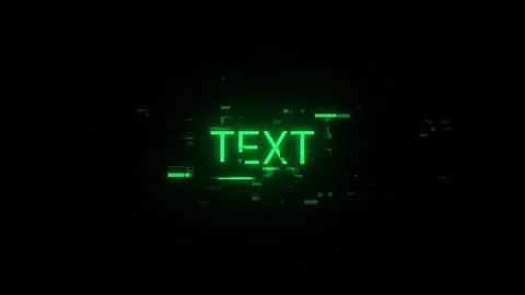 3D rendering text with screen effects of technological glitches Stock Illustration