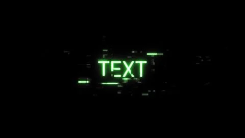 3D rendering text with screen effects of technological glitches 스톡 일러스트