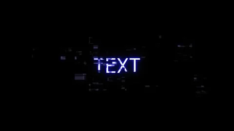3D rendering text with screen effects of technological glitches 库存插图