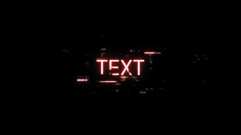 3D rendering text with screen effects of technological glitches 스톡 일러스트