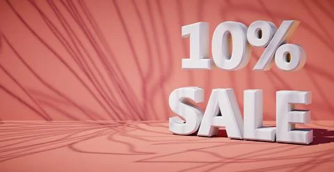 3D rendering of text ten percent sale. Stock-Illustration