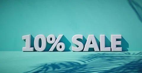 3D rendering of text ten percent sale. 스톡 일러스트