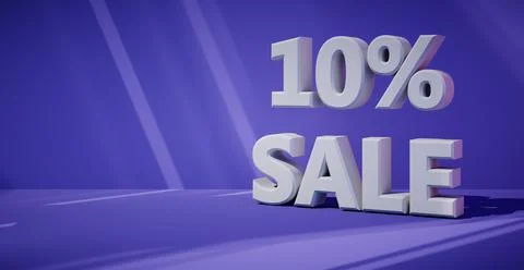 3D rendering of text ten percent sale. Stockillustratie