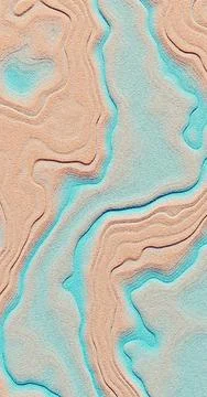 3d rendering. The texture of the sand from the stripes of blue and brown. Sum Stock Illustration