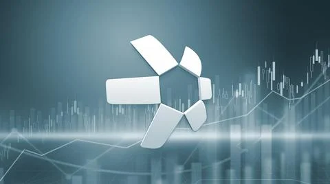 3D rendering tezos cryptocurrency coin on colorful background, cryptocurrency Illustrazione stock