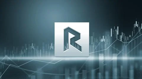 3D rendering tezos cryptocurrency coin on colorful background, cryptocurrency Stock Illustration