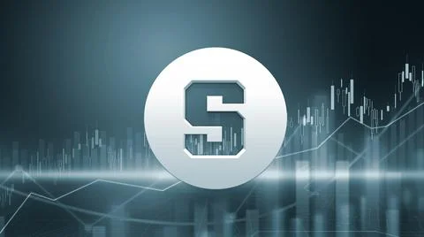 3D rendering tezos cryptocurrency coin on colorful background, cryptocurrency Stock Illustration