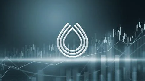 3D rendering tezos cryptocurrency coin on colorful background, cryptocurrency Stock Illustration