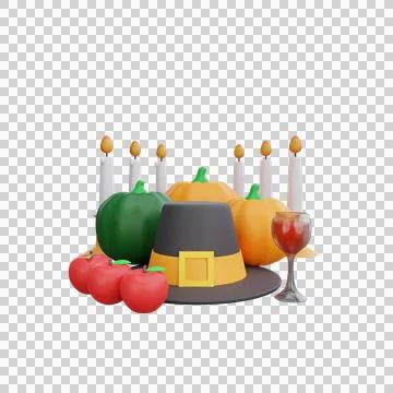 3d rendering Thanksgiving Feast Stock Illustration