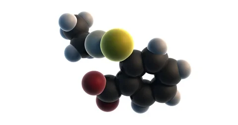 3D rendering of thiomersal (thimerosal, merthiolate) organomercury anion Stock Footage 129229983