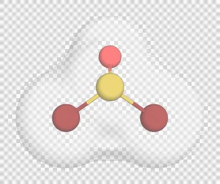 3D rendering of Thionyl Bromide over a transparent background. Stock Illustration