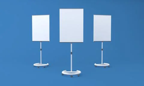 3D rendering of three advertising boards empty frames for your images or text Stockillustratie