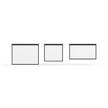3D rendering of three different blank picture frames isolated on white backgroun Illustrazione stock