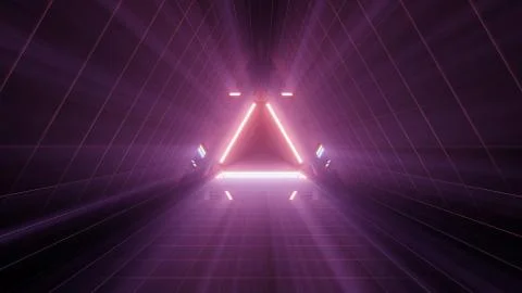 3D rendering of three lights arranged in a triangular shape Stock Illustration