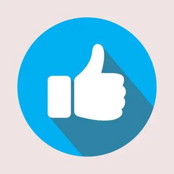3D Rendering Thumb Up, Like icon on Social Media Stock Illustration