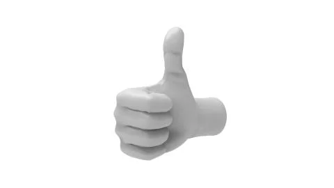3D rendering of a thumb up isolated in white background Stock Illustration