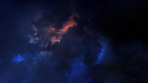 3D rendering of thunderclouds with bright lightning flashes Stock Illustration