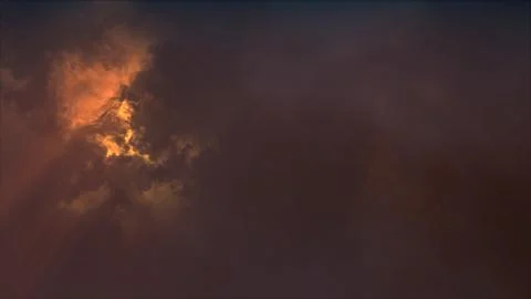 3D rendering of thunderclouds with bright lightning flashes Illustrazione stock