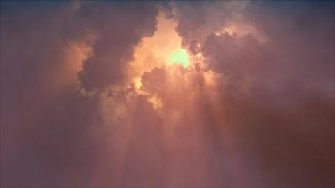 3D rendering of thunderclouds with bright lightning flashes Stock Illustration