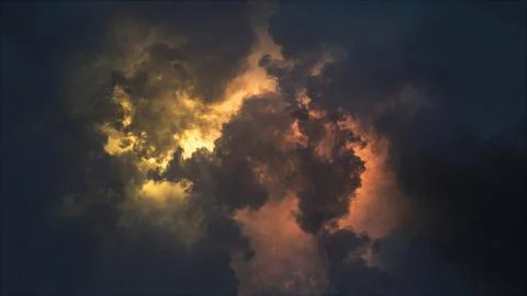 3D rendering of thunderclouds with bright lightning flashes 库存插图