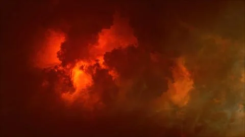 3D rendering of thunderclouds with bright lightning flashes Stock Illustration