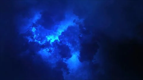 3D rendering of thunderclouds with bright lightning flashes 库存插图