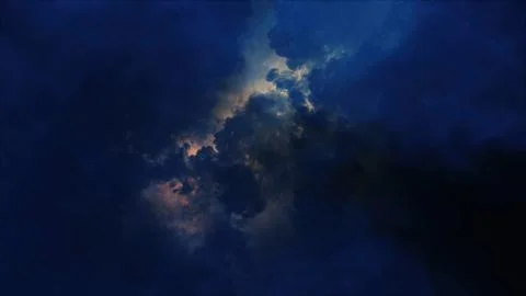 3D rendering of thunderclouds with bright lightning flashes Stock-Illustration