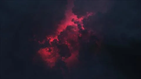 3D rendering of thunderclouds with bright lightning flashes Stock Illustration