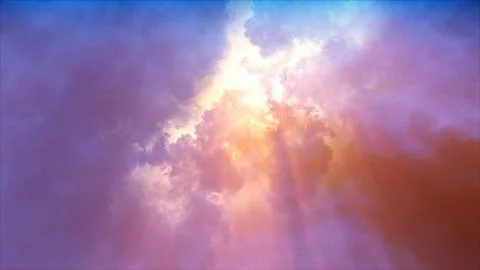 3D rendering of thunderclouds with bright lightning flashes Stock Illustration