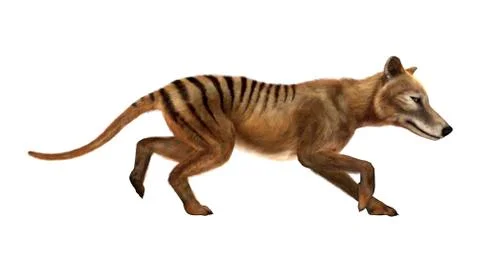 3D Rendering Thylacine on White Stock Illustration