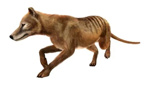 3D Rendering Thylacine on White Stock Illustration