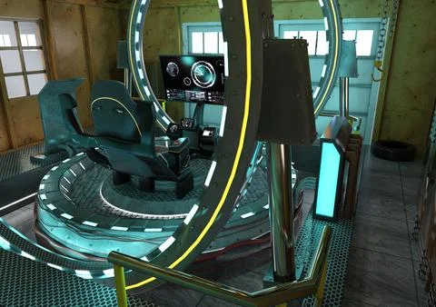 3D Rendering Time Machine Illustrazione stock