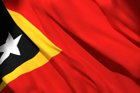 3d rendering of Timor-Leste flag Stock Illustration