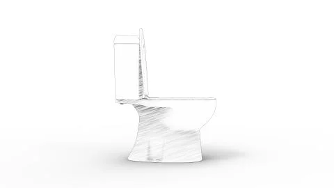 3d rendering of a toilet isolated in white studio background Stock Illustration