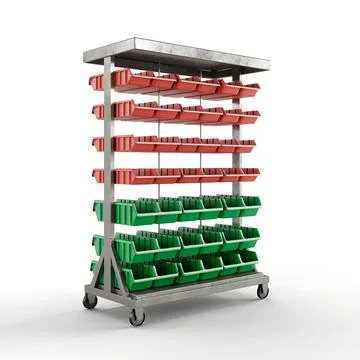 3D rendering of a tool container isolated on the white background Ilustração Stock