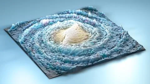 3d rendering topography with cubes Stock Illustration